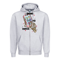 Heather Grey finding my match Zipper Hoodie - MaliasSmallBusiness