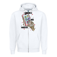 White finding my match Zipper Hoodie - MaliasSmallBusiness
