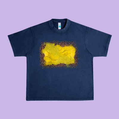 Gemstone Yellow Leopard Background Urban Heavy Tee Designed By Jahusdesignshop