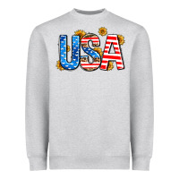 Heather Grey usa sunflower Heavyweight Sweatshirt - AdoDesignShop