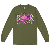 Army Green black princess black girl Long Sleeve Tee - NancyCooperArtShop