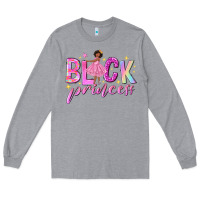 Heather Grey black princess black girl Long Sleeve Tee - NancyCooperArtShop