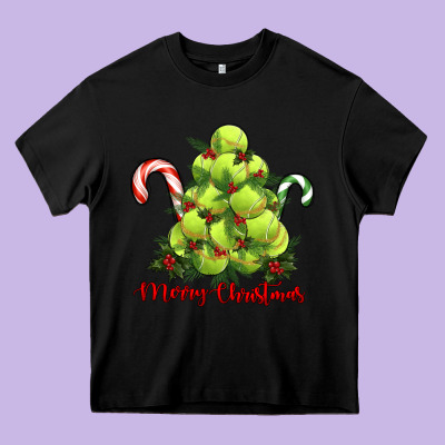 Merry Christmas Tennis Heavy Core Tee Designed By Ranaportraitstore