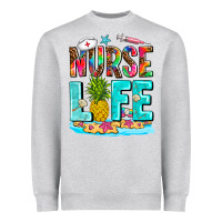 Heather Grey nurse life summer Heavyweight Sweatshirt - AdoDesignShop
