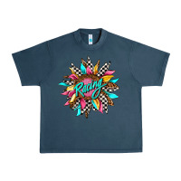 Midnight Navy racing sunflower front Urban Heavy Tee - AdoDesignShop