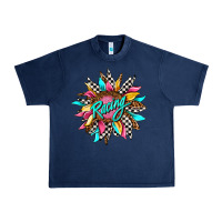 Navy racing sunflower front Urban Heavy Tee - AdoDesignShop
