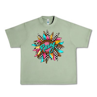 Oil Green racing sunflower front Urban Heavy Tee - AdoDesignShop