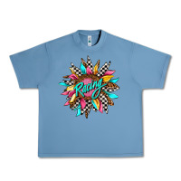 Pebble Blue racing sunflower front Urban Heavy Tee - AdoDesignShop