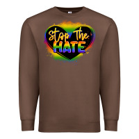 Chestnut stop the hate pride lgbtq heart Premium Sweatshirt - LillyAllenDesigns