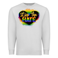 Dove Grey stop the hate pride lgbtq heart Premium Sweatshirt - LillyAllenDesigns
