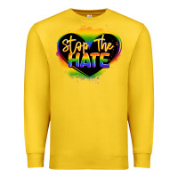 Lemon stop the hate pride lgbtq heart Premium Sweatshirt - LillyAllenDesigns