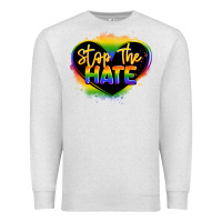 Oatmeal Heather stop the hate pride lgbtq heart Premium Sweatshirt - LillyAllenDesigns