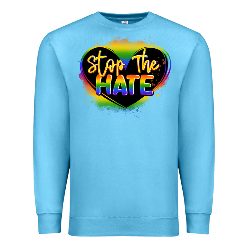 Stop The Hate Pride Lgbtq Heart Premium Sweatshirt by LillyAllenDesigns | Teevron