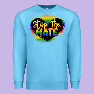 Stop The Hate Pride Lgbtq Heart Premium Sweatshirt Designed By Lillyallendesigns