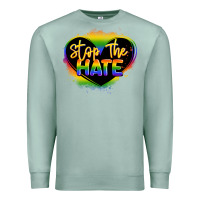 Seafoam stop the hate pride lgbtq heart Premium Sweatshirt - LillyAllenDesigns