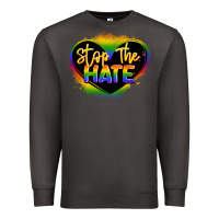 Smoke stop the hate pride lgbtq heart Premium Sweatshirt - LillyAllenDesigns