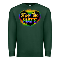Sports Green stop the hate pride lgbtq heart Premium Sweatshirt - LillyAllenDesigns