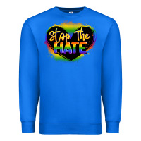 True Royal stop the hate pride lgbtq heart Premium Sweatshirt - LillyAllenDesigns