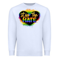White stop the hate pride lgbtq heart Premium Sweatshirt - LillyAllenDesigns