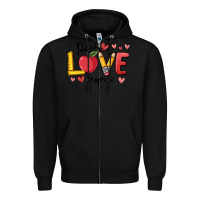 Black teach love inspire Zipper Hoodie - MaliasSmallBusiness