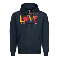 Navy teach love inspire Zipper Hoodie - MaliasSmallBusiness
