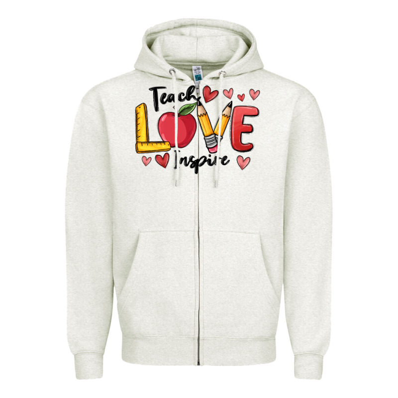 Teach Love Inspire Zipper Hoodie by MaliasSmallBusiness | Teevron