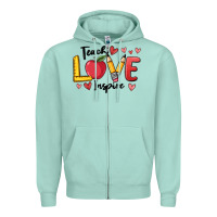 Seafoam teach love inspire Zipper Hoodie - MaliasSmallBusiness