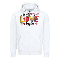 White teach love inspire Zipper Hoodie - MaliasSmallBusiness