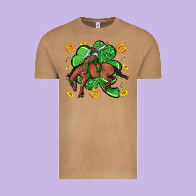 Cowboy With Shamrock Vintage Tee Designed By Artiststas