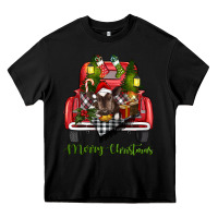 Merry Christmas Farm Truck With Baby Cow Heavy Core Tee | Teevron