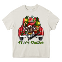 Cream Merry Christmas Farm Truck With Baby Cow Heavy Core Tee - RanaPortraitStore