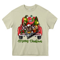 Mossy Merry Christmas Farm Truck With Baby Cow Heavy Core Tee - RanaPortraitStore