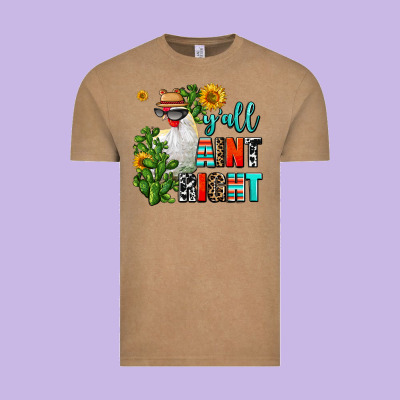 Y'all Aint Right Vintage Tee Designed By Adodesignshop