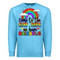 Ocean Blue come to the gay side we have rainbows Premium Sweatshirt - LillyAllenDesigns