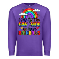 Purple come to the gay side we have rainbows Premium Sweatshirt - LillyAllenDesigns