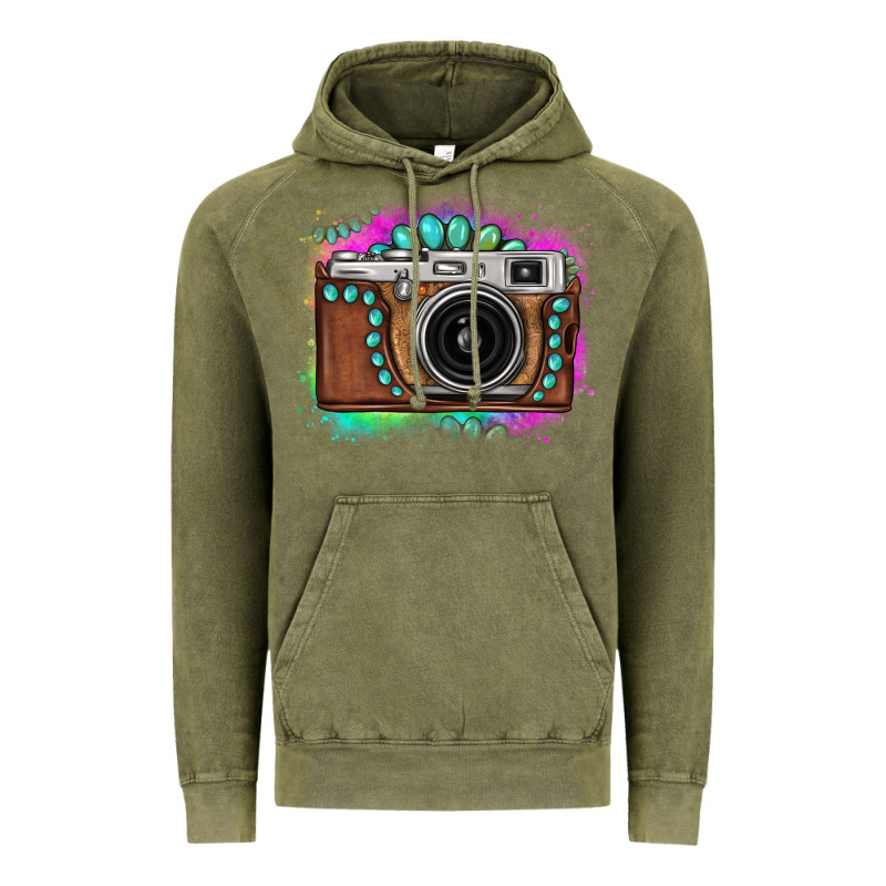 Tie Dye Gemstone Vintage Camera Vintage Hoodie by FaDigitalArtStudio | Teevron