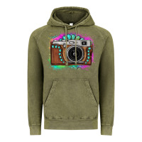 Vintage Olive tie dye gemstone vintage camera Vintage Hoodie - FaDigitalArtStudio