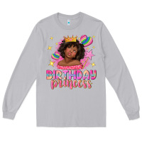 Birthday Princess With Afro Girl Long Sleeve Tee | Teevron