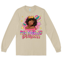 Mushroom birthday princess with afro girl Long Sleeve Tee - NancyCooperArtShop