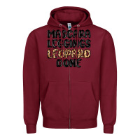 Burgundy mascara leopard done Zipper Hoodie - MaliasSmallBusiness