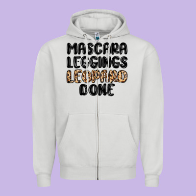 Mascara Leopard Done Zipper Hoodie Designed By Maliassmallbusiness