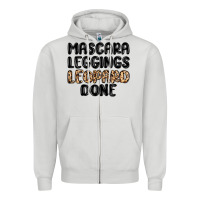 Dove Grey mascara leopard done Zipper Hoodie - MaliasSmallBusiness