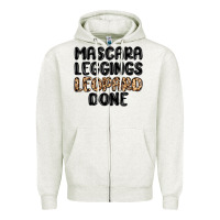 Oatmeal Heather mascara leopard done Zipper Hoodie - MaliasSmallBusiness