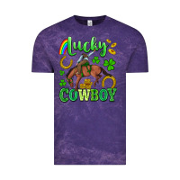 Cloud Purple lucky cowboy Vintage Tee - Artiststas