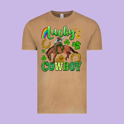 Lucky Cowboy Vintage Tee Designed By Artiststas