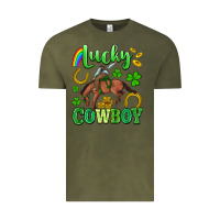 Vintage Olive lucky cowboy Vintage Tee - Artiststas