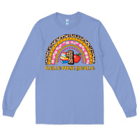 Colony Blue back to school rainbow hello first grade Long Sleeve Tee - AdoDesignShop