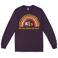 Plum back to school rainbow hello first grade Long Sleeve Tee - AdoDesignShop