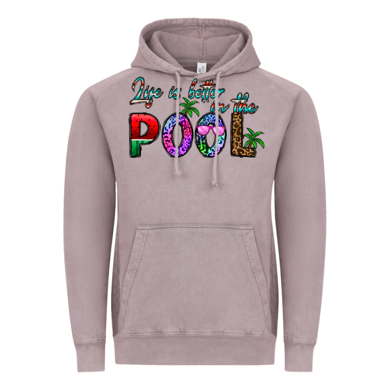Life Is Better İn The Pool Vintage Hoodie by CowhideDigitalArt | Teevron