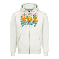 Oatmeal Heather stay groovy Zipper Hoodie - MaliasSmallBusiness